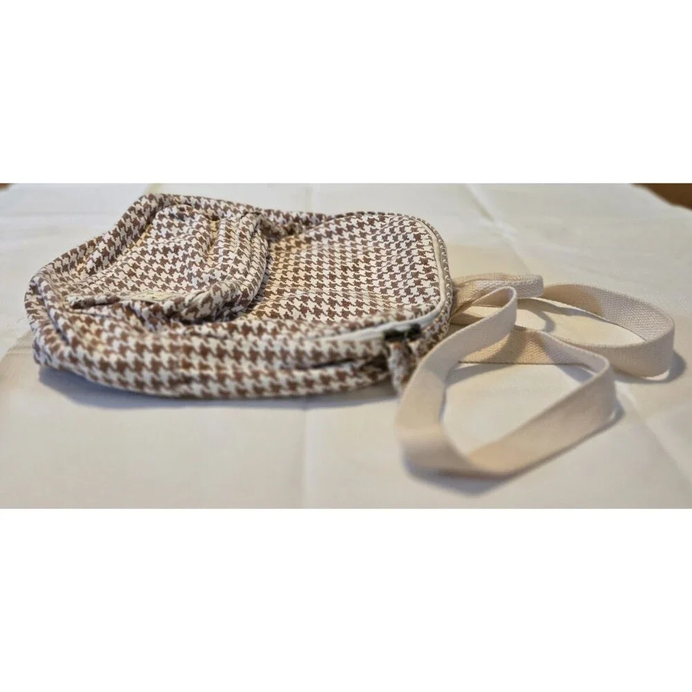 Billabong Mini Mama Houndstooth Backpack Purse Brown Beige Small Cotton‎ Bag